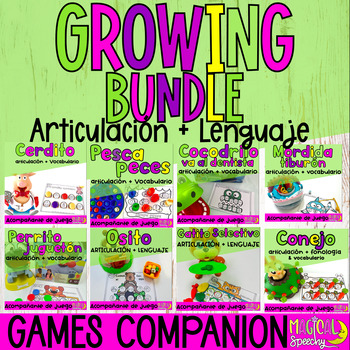 Preview of Articulación - Spanish Articulation & Language Growing Bundle Game Companion