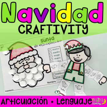 Preview of Articulación y Lenguaje Navidad | Spanish Artic & Lang Christmas Craft Speech