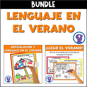 Preview of Articulación y Lenguaje en Verano BUNDLE - Summer Spanish Speech Therapy Pack
