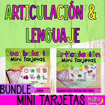 Preview of Articulación y Vocabulario Bundle - Spanish Bundle Artic & Language Mini Cards