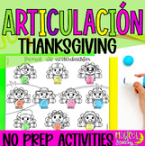 Articulación Thanksgiving - Spanish Articulation No Prep T