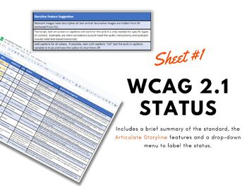 Preview of Articulate 360 Storyline Accessibility Guidelines Checklist for WCAG 2.1 ADA and