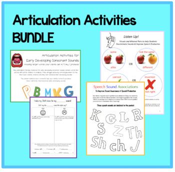 Preview of Articulation Activities BUNDLE