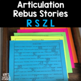 Articulation Activities | Rebus Stories | R S Z L | Speech