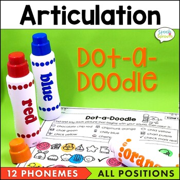 Preview of Articulation Games Speech Therapy Homework Worksheets Dot Marker Picture Search