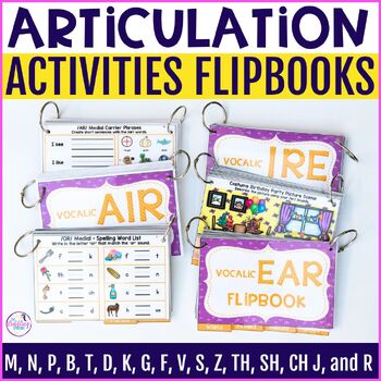 Preview of Articulation Activities Speech Therapy Flipbooks - K, G, F, V, S, R, TH, etc.