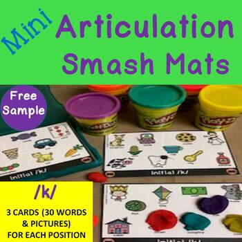 Preview of Articulation Activities | Speech Therapy Smash Mats | K Sound Freebie