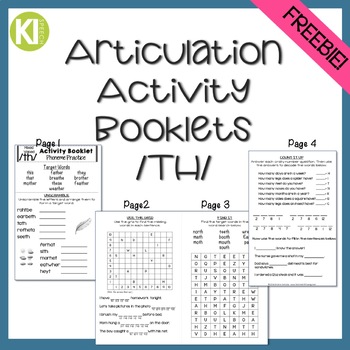 Preview of Articulation Activity Booklets /TH/