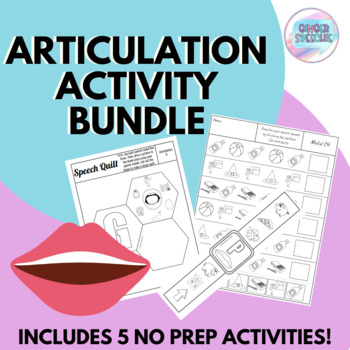 Preview of Articulation Activity Bundle | No Prep | Speech Therapy