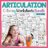 Articulation Coloring Sheets | No Prep Speech Sounds Worksheets