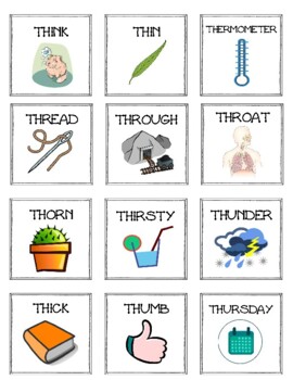 speech therapy th word list