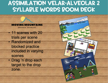 Preview of Articulation Boom Deck: Assimilation (Velar-Alveolar 2 Syllable Words)