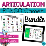 Articulation BINGO Games: BUNDLE of 12 Speech Therapy Game