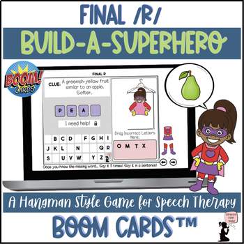 Preview of Final R Articulation Hangman Boom Cards™ | Build-A-Superhero Game