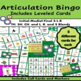 Articulation Bingo Game S R L TH SH CH and Blends Leveled 