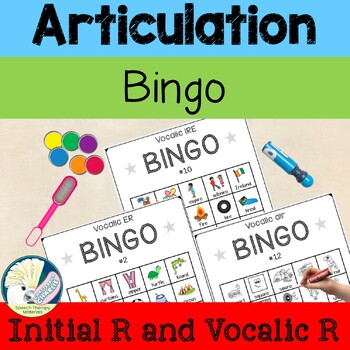 Articulation Bingo Initial R and Vocalic R Sound | TPT