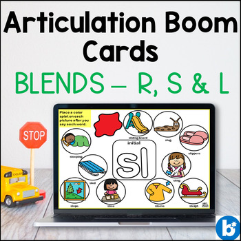 Preview of Articulation Boom Cards | R S & L Blends | Consonant Clusters | Digital