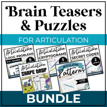Preview of Articulation Brain Teasers and Puzzles | Speech Therapy for Older Students