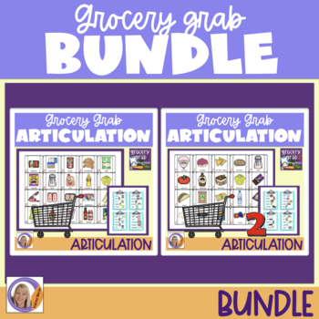 Preview of Articulation Bundle! Grocery Grab Shopping Games for speech and language therapy