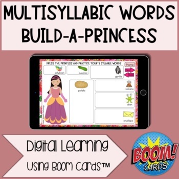Preview of Articulation & CAS Multisyllabic Words Build-a-Princess Boom Cards for SLPs