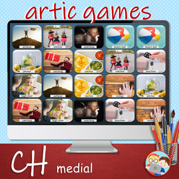 Preview of CH Medial - Speech Articulation Memory Games - Digital - Fun