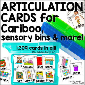 Preview of Articulation Cards for Speech Therapy Use for Cariboo, Sensory Bins, and More!