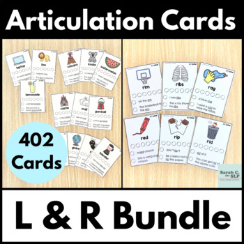 Preview of Articulation Cards for L and R in Speech Therapy Bundle Print & Digital