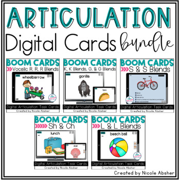 Preview of Articulation Cards for Speech Therapy Boom Cards™ Bundle