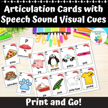Preview of Articulation Cards with Visual Cues Prompts Speech Therapy Task Cards