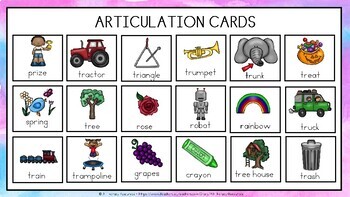 articulation cards with visual cues r blends speech therapy tpt