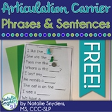 Articulation Carrier Phrases and Sentences Freebie