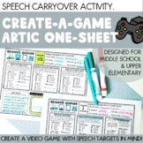 Articulation Carryover Activity - Create a Video Game One 