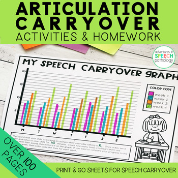 Preview of Articulation Carryover Activities & Homework Sheets