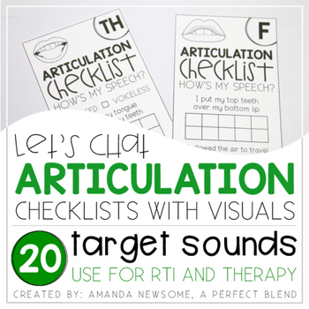 Preview of Articulation Checklists