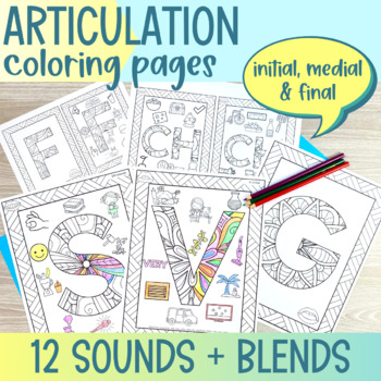 Preview of Articulation Coloring Pages for Speech Therapy