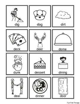 Articulation Coloring Sheets: /d/ sound all positions by Fun First Therapy