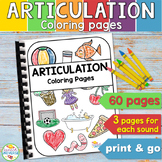 Articulation Coloring Sheets for Carryover and Speech Ther