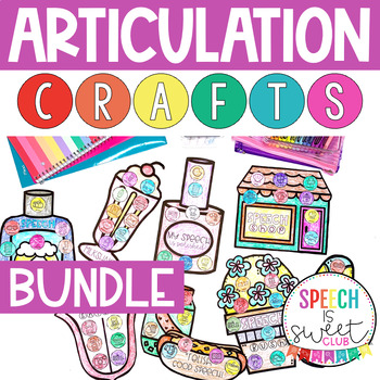 Preview of Articulation Crafts | Speech Therapy Activities | S, R, L, TH, K, G, and more