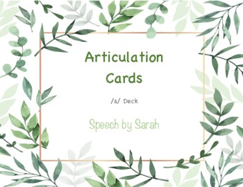 Preview of Articulation Decks: initial, medial, and final /s/