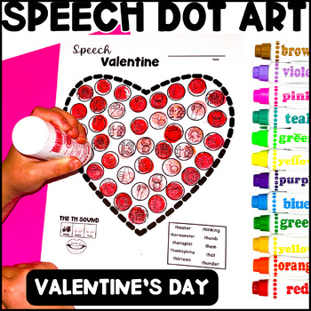 Preview of Articulation Dot Art Valentine's Day NO PREP Speech Therapy Activity