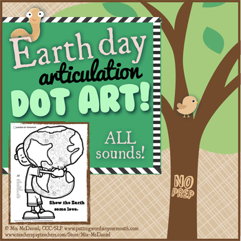 Earth Day Art - Dot Painting (earth template included) - Messy