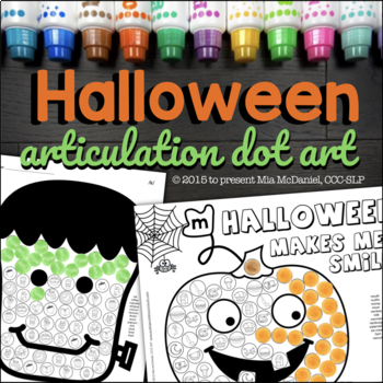 Preview of Articulation Dot Art for Halloween | ALL sounds NO Prep