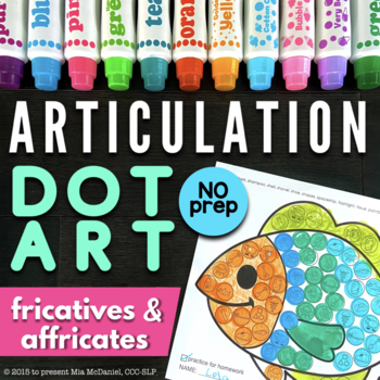 Preview of Articulation Dot Art for Fricatives and Affricates | Year Round and NO PREP