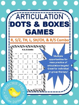Preview of Articulation Dots & Boxes Games [No Print Options for Distance Learning]