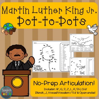 Preview of Articulation Dot-to-Dots: Martin Luther King Jr. Day