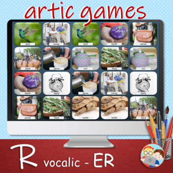 Preview of R Vocalic ER - Speech Articulation Memory Games - Digital - Fun