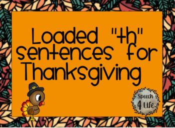 Preview of Articulation FREEBIE | Loaded "TH" Sentences for Thanksgiving
