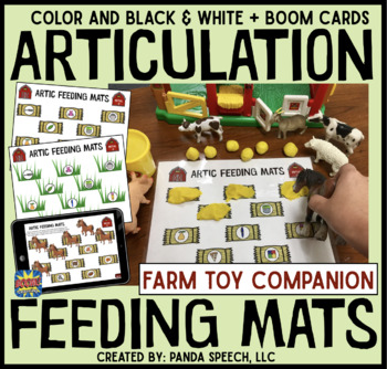 Preview of Articulation Feeding Mats for Farm Animals: Speech Toy Companion + Boom Cards