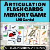 Articulation Flash Cards Memory Game S L R and Blends Spee