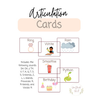 Preview of Articulation Flash Cards for Speech Therapy